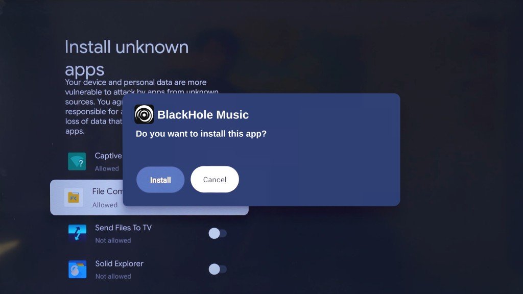 Download and Install BlackHole Music App For Android TV 2